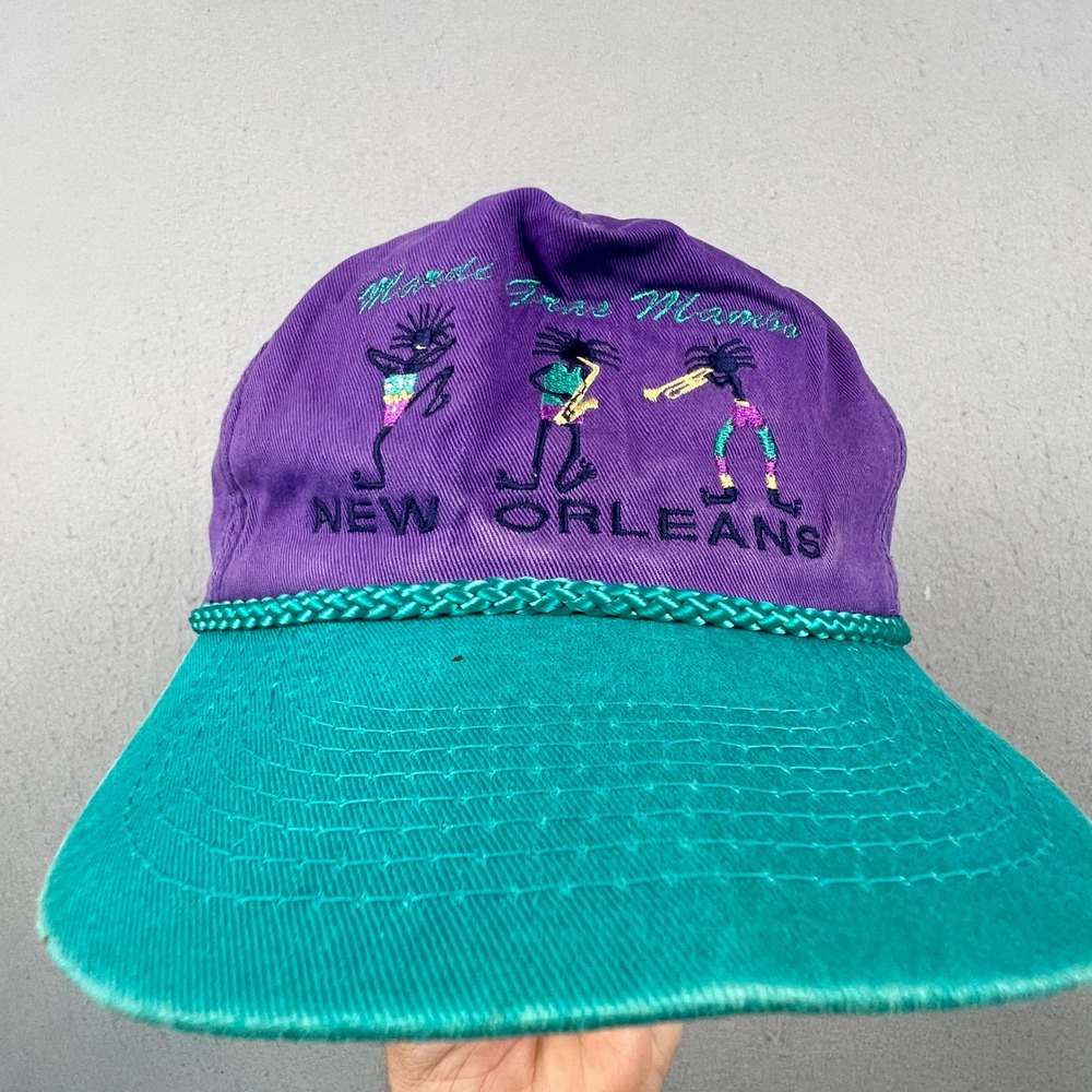 Cobra Caps Mardi Gras Mambo Hat Mens OSFA Purple New Orleans Vintage Snapback
